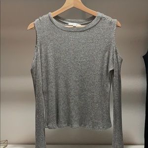 Cold shoulder gray long sleeve